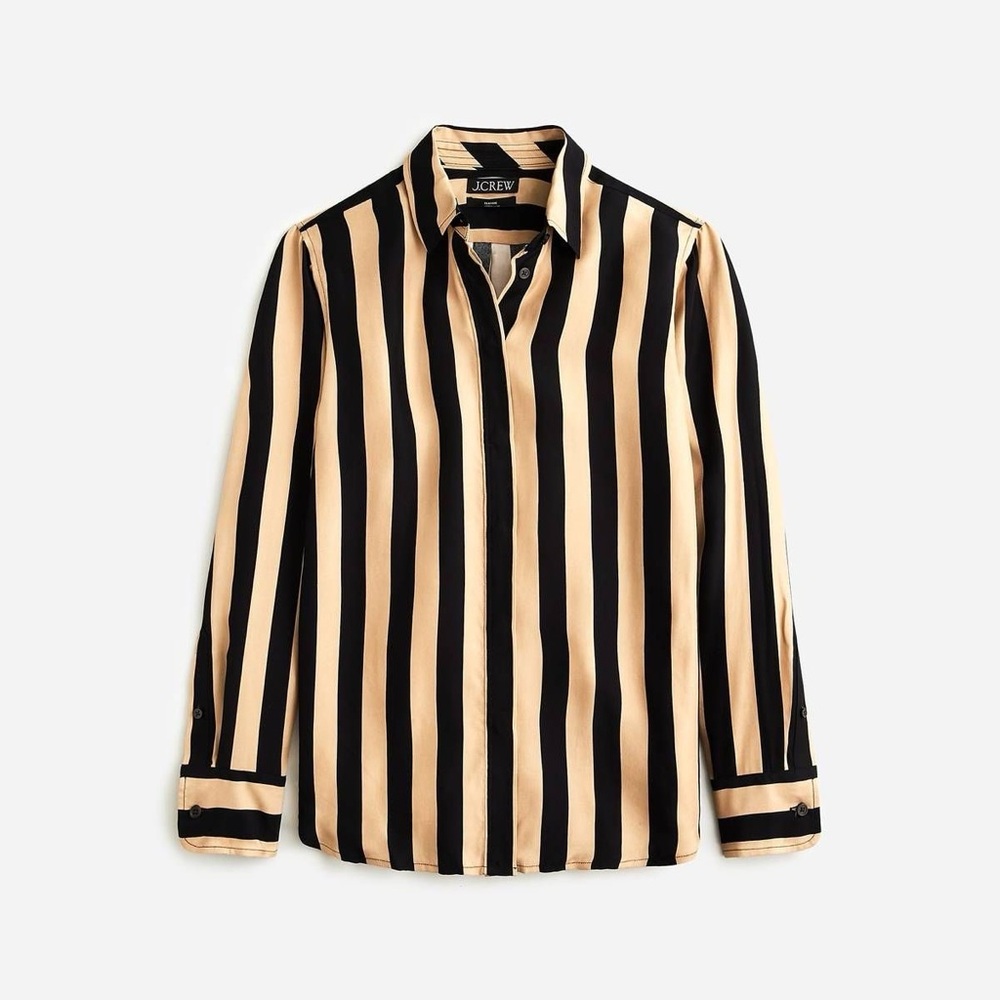 J. Crew Black & Tan Striped Shirt